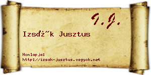 Izsák Jusztus névjegykártya